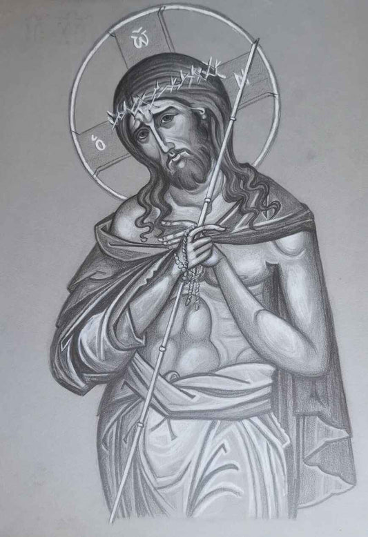 Christ the Bridegroom Icon pencil sketch