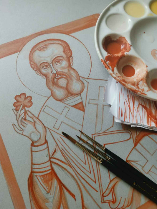 Saint Patrick Orthodox Icon Painting 